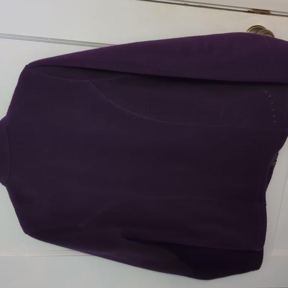 LL Bean Sz L Reg Purple Fleece Zip Up - Picture 5 of 6